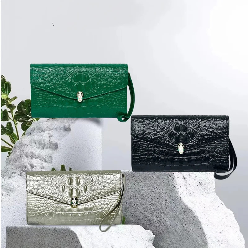 Fashion Large Capacity Clutches Women Pattern Shoulder Bag Snakehead Decor Clutch Bags Lady Envelope Handbags 240729