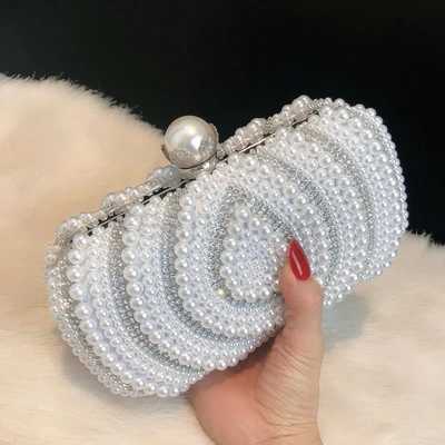 Pearl Clutch Bags Women Purse Ladies white Hand Bags Evening Bags for Party Wedding black Shoulder Bag Bolsa FemininaXJ240729