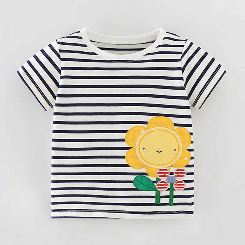 T-shirts 100% Combed Cotton t-shirt 2024 Summer Bebe Baby Girl Clothes Short Sleeve Kids t shirt Casual Tee Tops Infant Children ClothingL24729