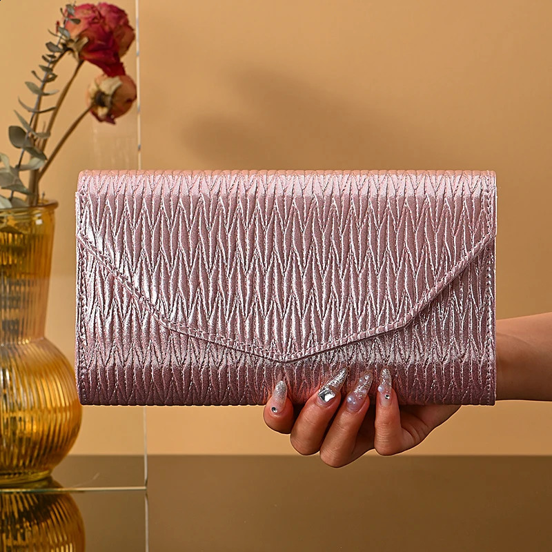 fashion PU material Strip Textured Clutch Purse women evening Party bag Bridal Handbag Evening Bag chain crossbady bag 240729