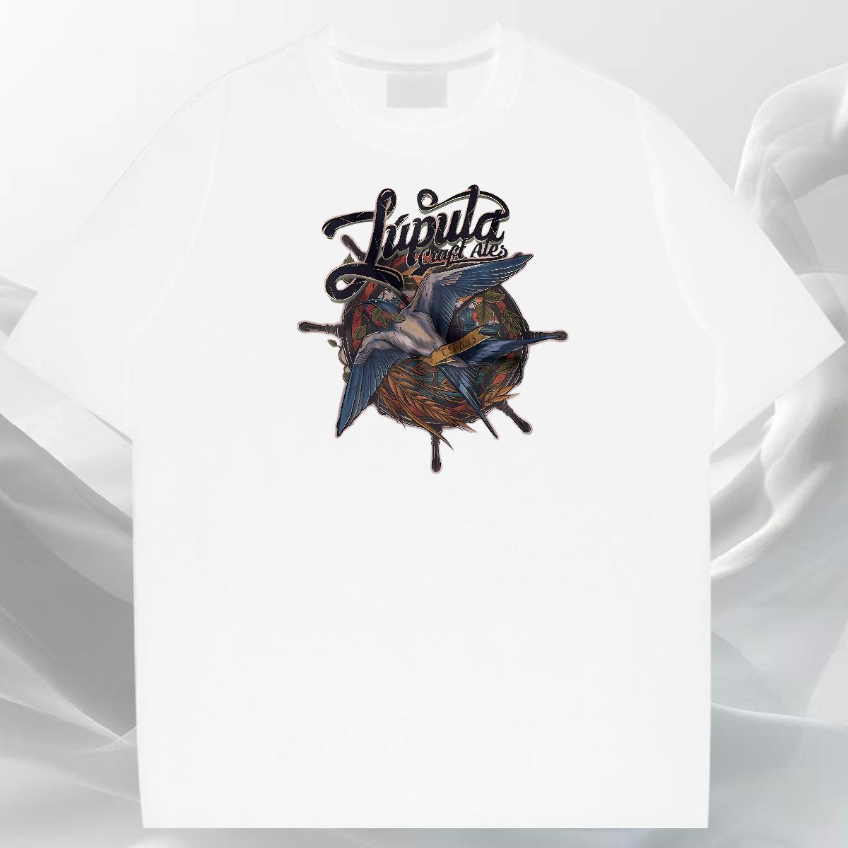 TOP Quality Mens Tshirts 230g Pure Cotton Summer Casual bird Black White Round Neck Short Sleeve Classic Casual Man T Shirts Tee Shirt