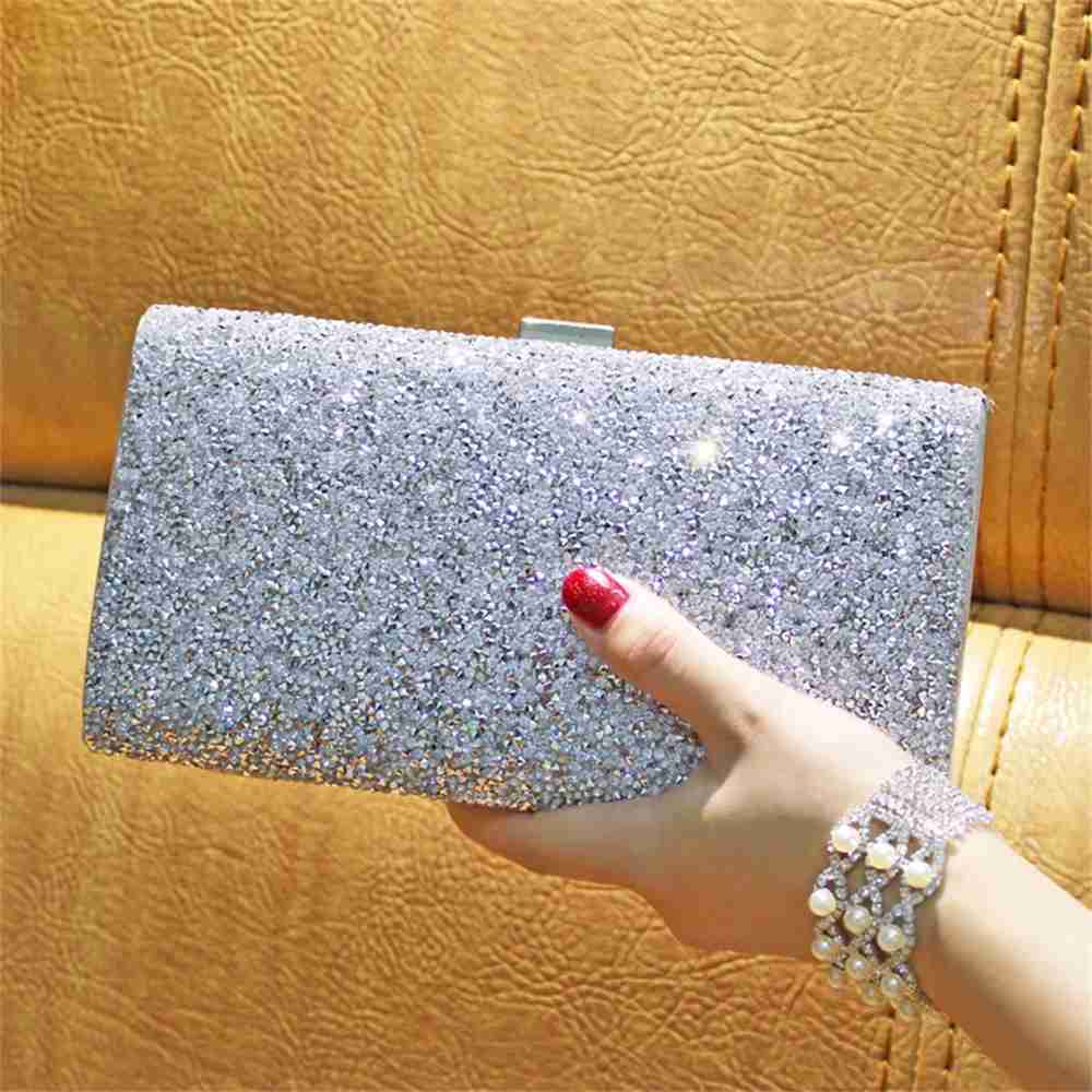 Women Elegant Evening Clutch Bag Diamond Wedding Clutch Bag Purse for Party Diamond Sequin Gold Silver Shoulder Bag 2023 NewXJ240729