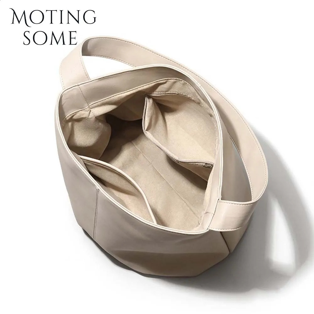 Motingsome Minimalism Style Soft Cowhide Women Bags Shoulder Handbag and Purses Fashion Lady Oversize Casual Tote Black 2024 240729