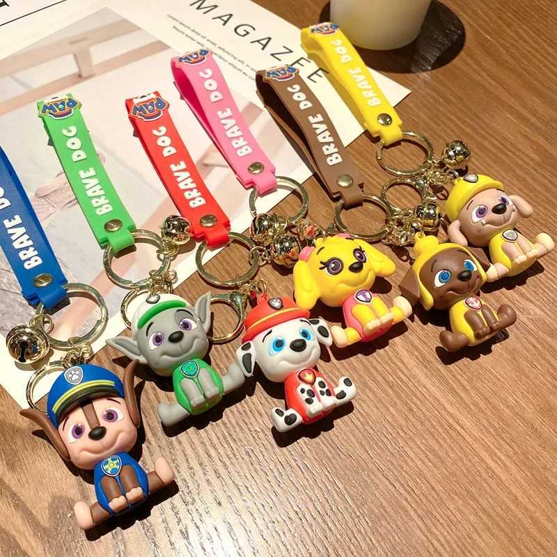 New Animated Cute Puppy Woof Paw Team Keychain Couple Keychain Bag Car Keychain Gift Wholesale patrol dollL240729