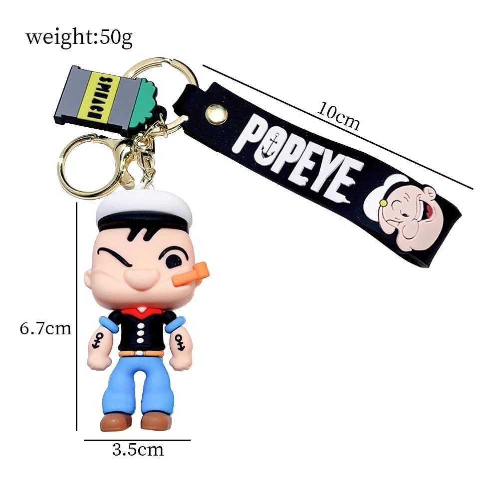 Creativity Popeye The Sailor Keychain Kawaii Doll Anime Figure Popeye Pendant Backpack Car Keyring Accessories Pvc Toys GiftL240729