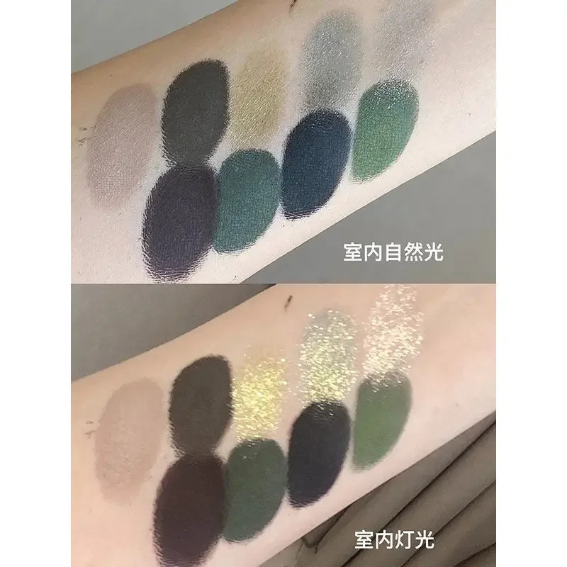 9 Colors Eyeshadow Palette Green Smoky Long Lasting Waterproof Matte Shadow Natural Shimmer Eye Pigments Makeup Cosmetics