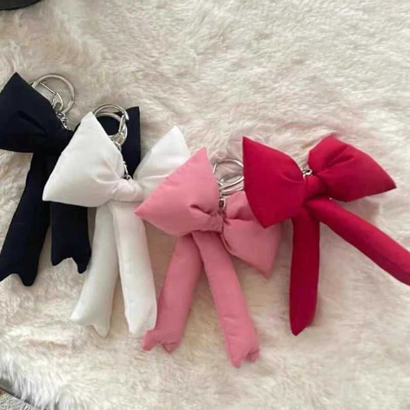Y2K Trendy 3D Bowknot Keychain Sweet Bow Keyring For Girls Fashion Bag Pendant Backpack Hanging Decoration Couple GiftsL240729