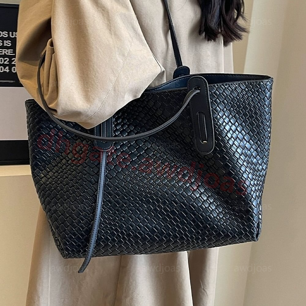Large Commuter Quilted Designer Beach Bag School Work Laptop Real Leather Travel Handbag Crossbody Casual Tote 45*28*18Cm