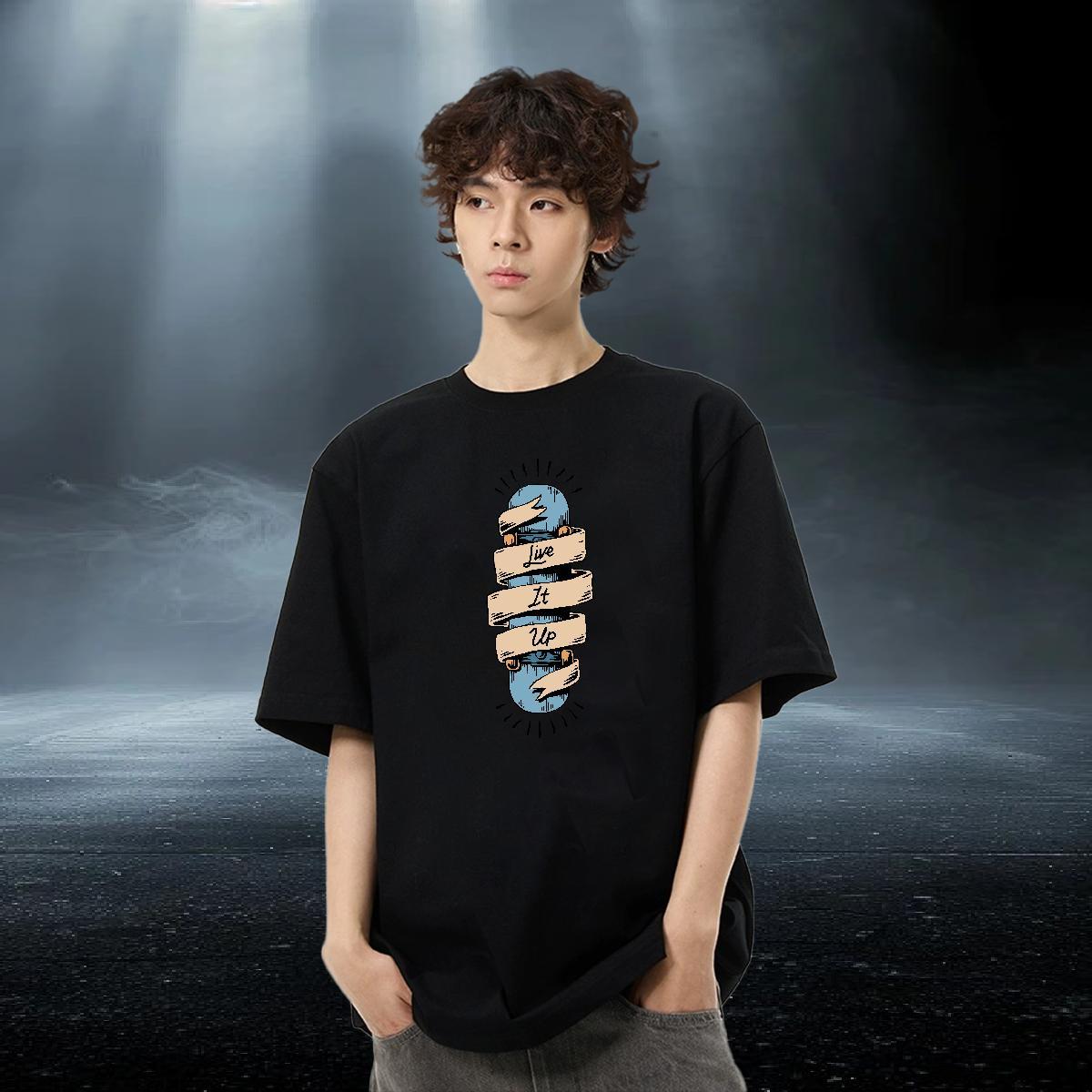 Soft Mens Tshirts 230g Cotton Sport skateboarding Anime Print Round Neck Short Sleeve Factory Direct T-Shirts for Men Clothings