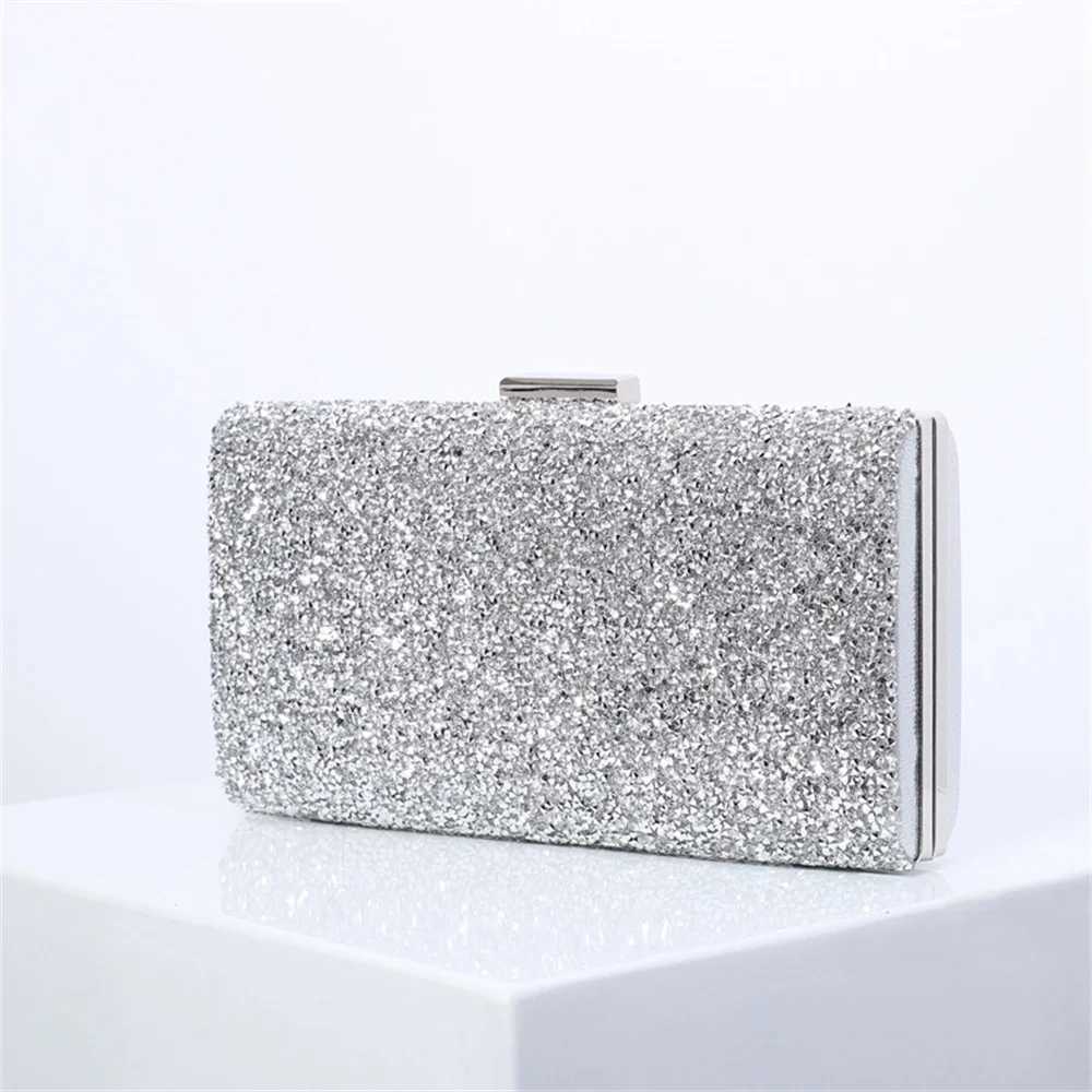 Women Diamond Wedding Clutch Purse and Handbag Elegant Evening Clutch Bag for Party Diamond Sequin Gold Silver Shoulder Bag 2024XJ240729