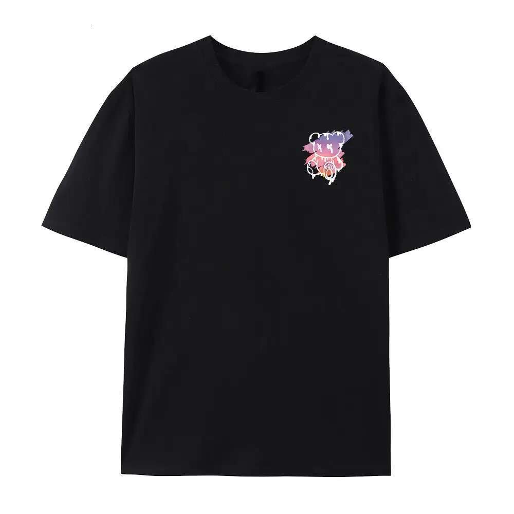 Summer shirts for Men Cartoon Bear Sunset Scenery Design Men Hip Hop Cotton Shirt fallow T Shirts Tees Free shipping