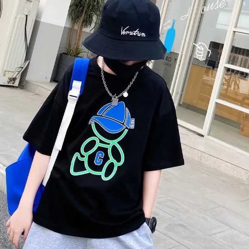 T-shirts Summer Cool Kids Boy Casual Tops Cartoon Print Trendy Childrens T-shirt Short Sleeve European And American Style Toddler TeesL24729