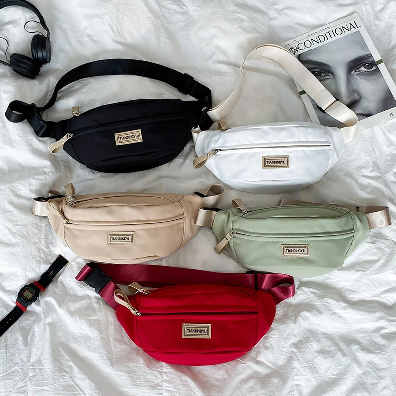 High Quality Nylon Unisex Waist Bags Fashion Solid Color Chest Packs Casual Travel Storage Crossbody Bag Men Fanny Pack 240729