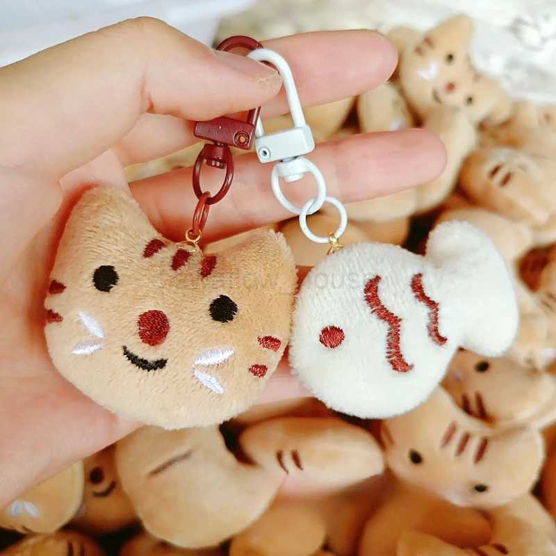 Cute Plush Toy Cat Fish Doll Squeak Keychain Fluffy Soft Stuffed Toy Backpack Bag Pendant Adorkable Gift For Kids GirlfriendL240729