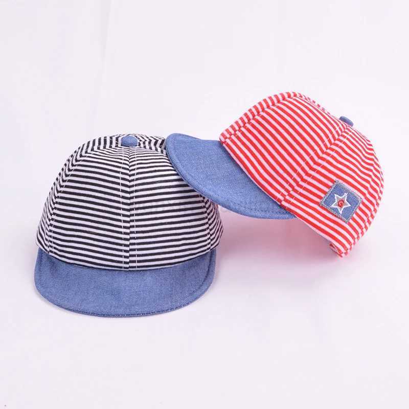 Baby Baseball Cap Cute Striped Infant Sun Hat Spring Summer Outdoor Toddler Girl Boy Snapback Hip-Hop Hats 3-24MXJ240729