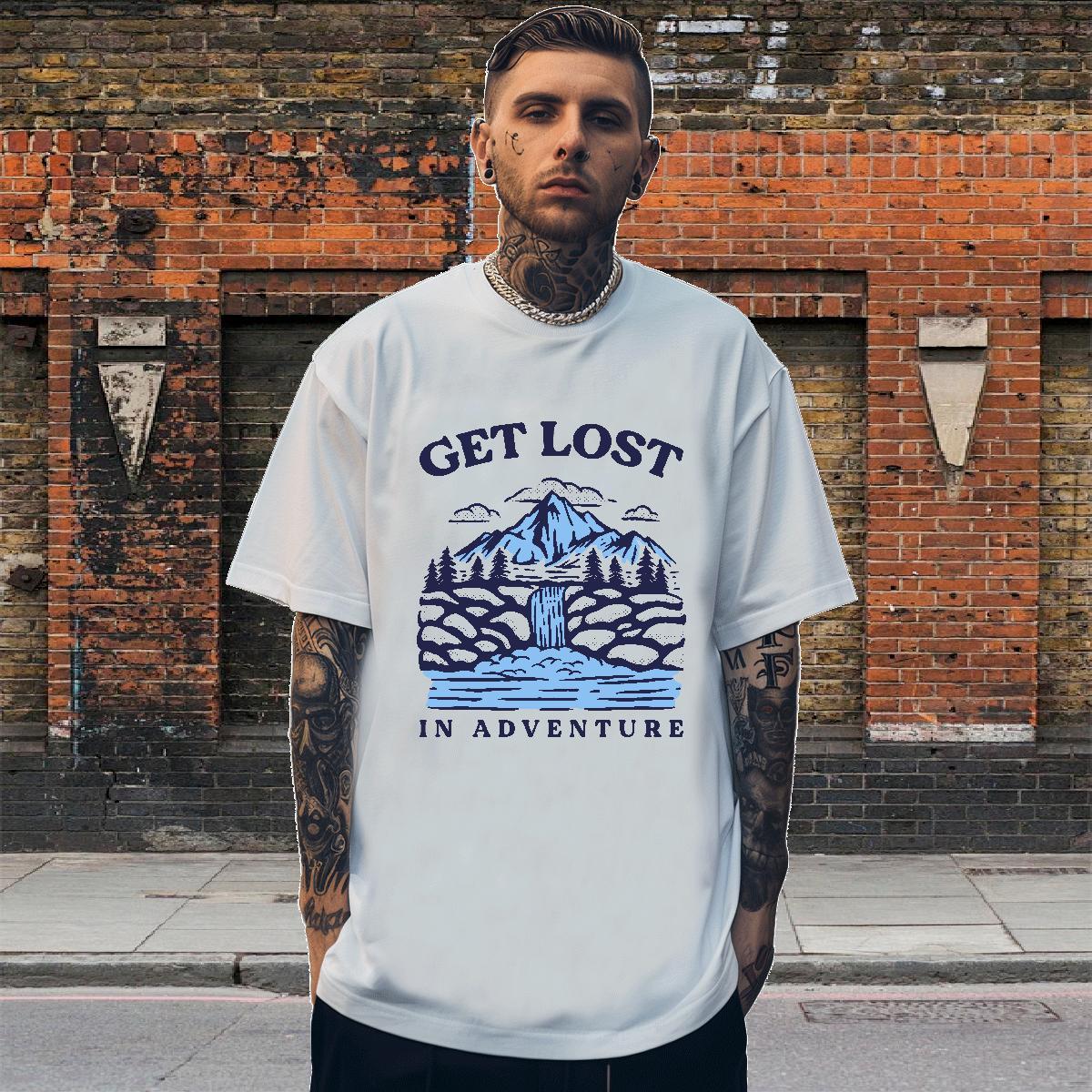 Loose Men Tees 230g Pure Cotton Sports Casual mountains Plus Size Custom O-Neck Short Sleeve Fashion Men T Shirts Polos