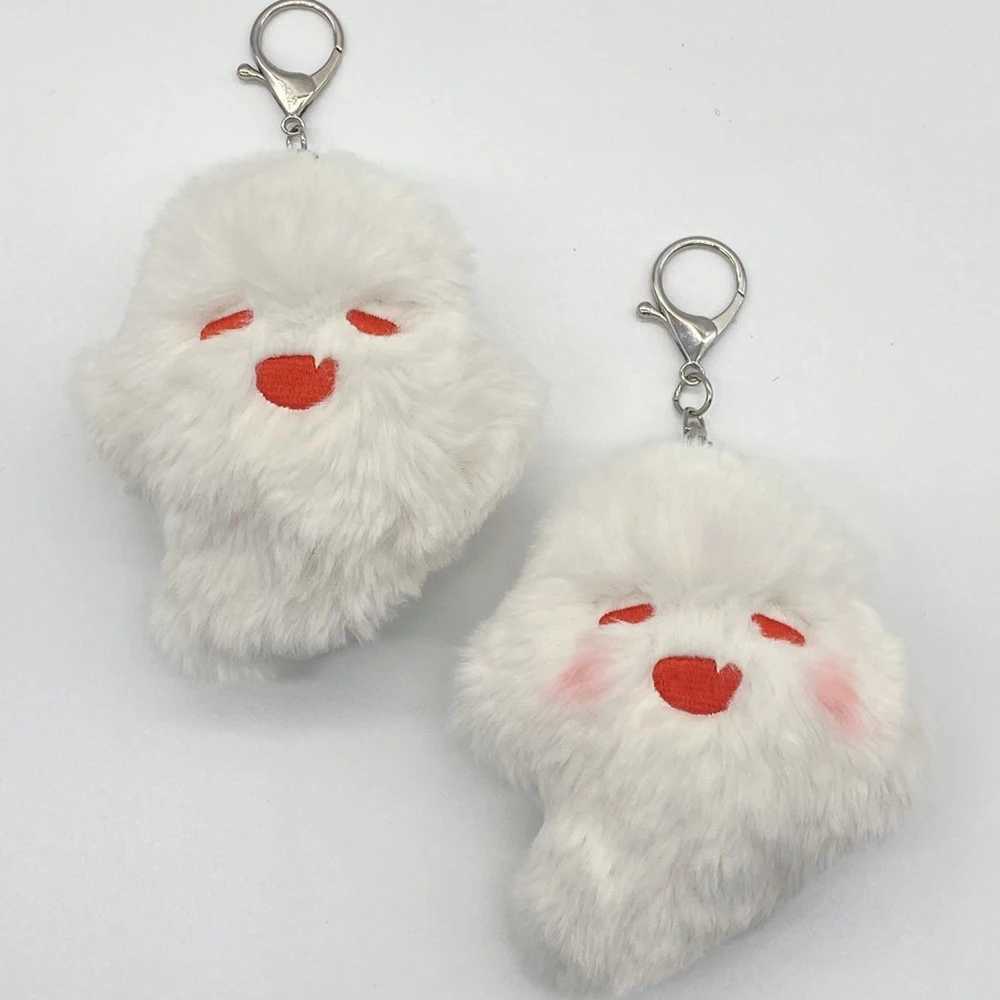 Game Genshin Impact Hutao Cosplay Keychain Unisex Ghost Pendant Plush Doll Key Rings Accessories Key ChainsL240729