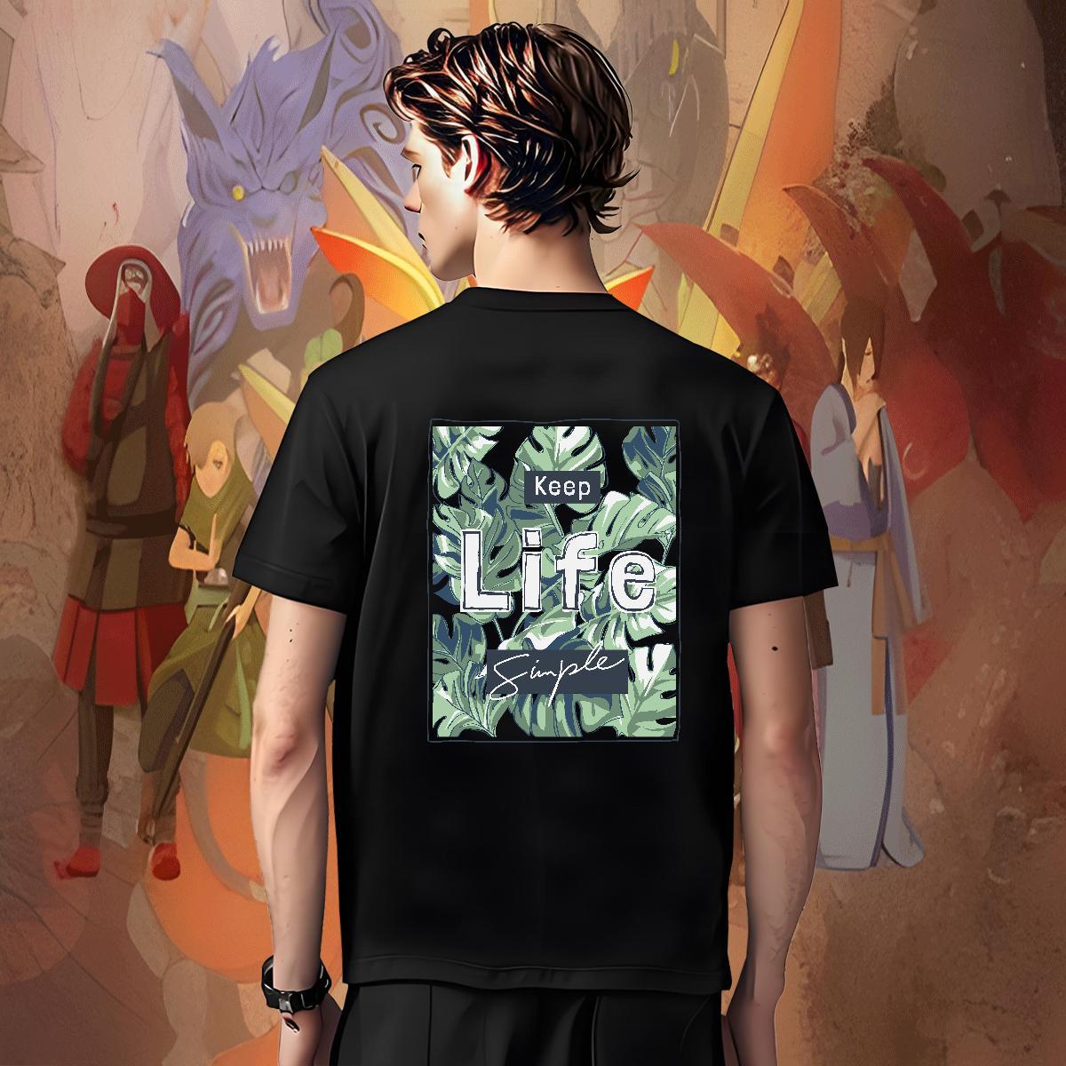 Popular Men Clothes T-Shirt 230g 100% Cotton Daily Outfit tree DIY Logo Oversized Round Neck Short Sleeve 2024 Summer T shirt Tee Shirt