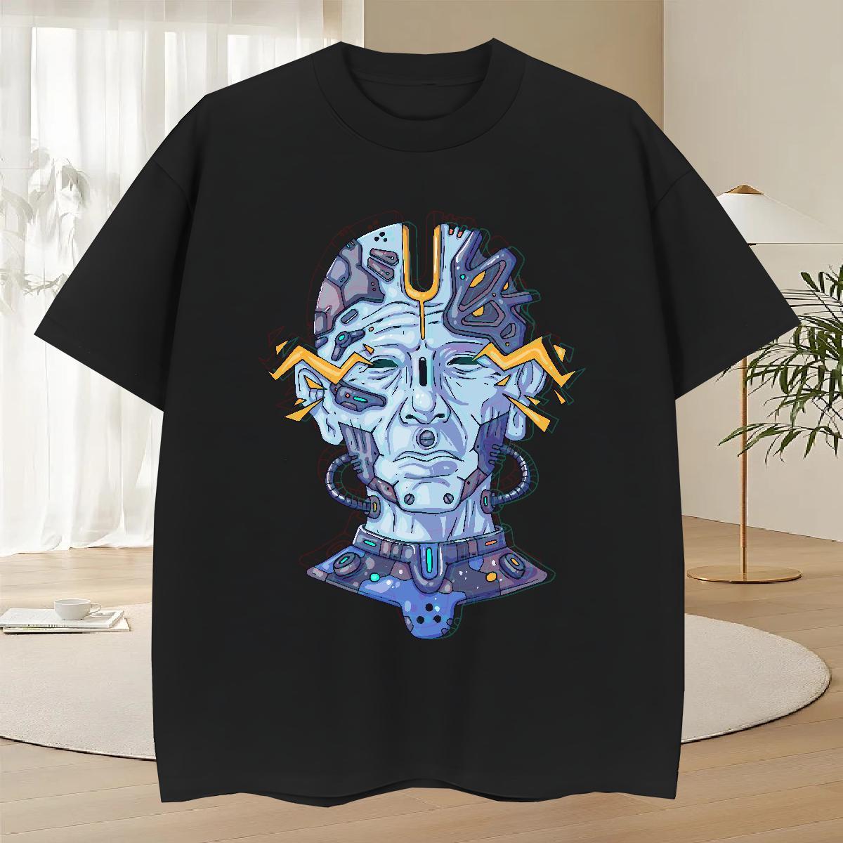 Soft Men Tees 230g 100% Cotton Daily Wear ET Custom Anime Pure Cotton Fashion Casual T shirt Tops