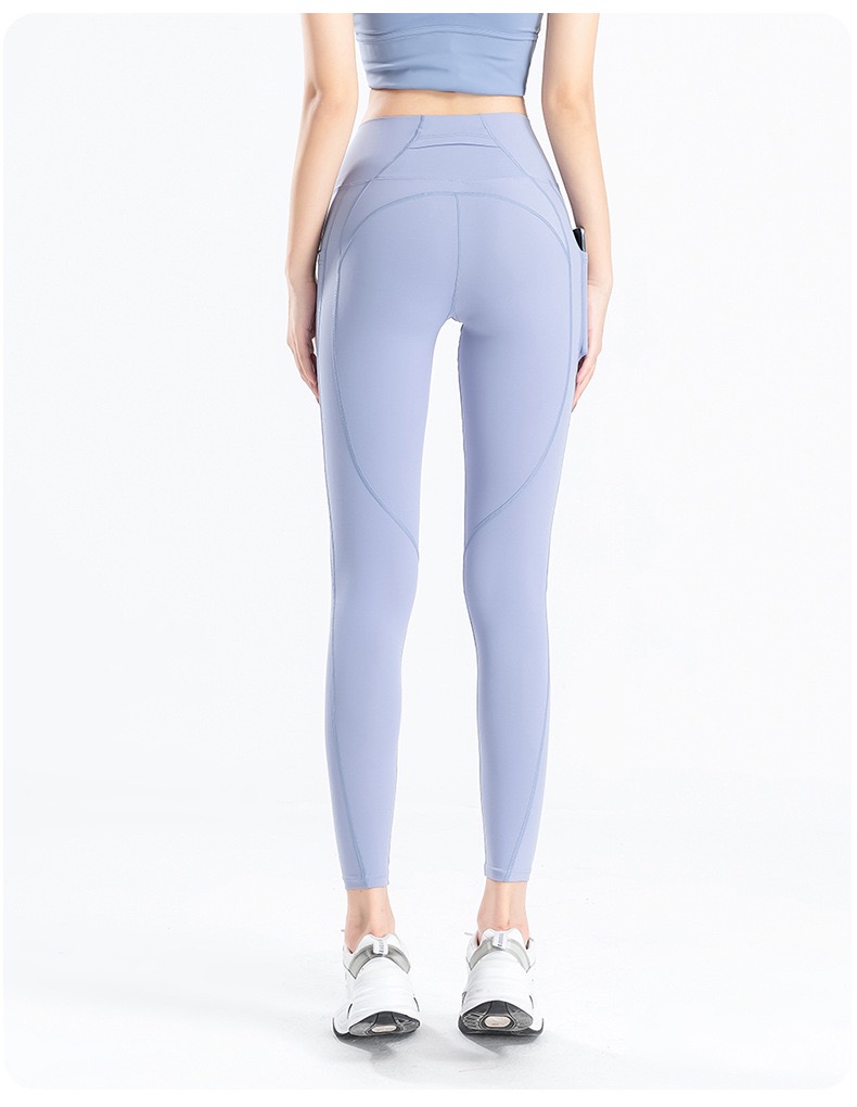 ninth Yoga Leggings Pants Fitness Push Up Exercise Running With Side Pocket Gym awkward Peach Butt Tight Pants