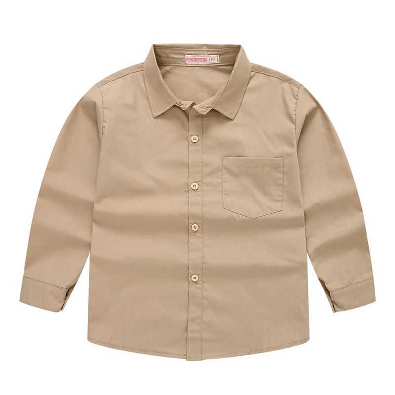 4 5 6 7 8 9 10 Year Old Boys Shirt Solid Color Cotton Fashion Thin Style Long Sleeve Spring Jacket Birthday Gift Childrens ClothingW240729
