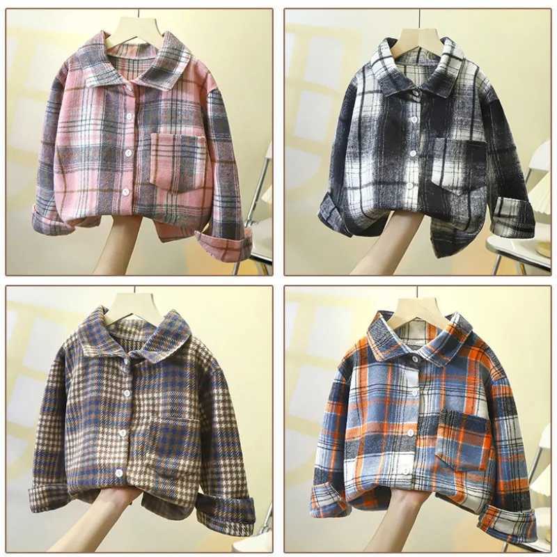 Baby cotton plain shirt jacket for boys and girls casual shirt jacket for children autumn long sleeved buttoned open top jacket for childrenW240729