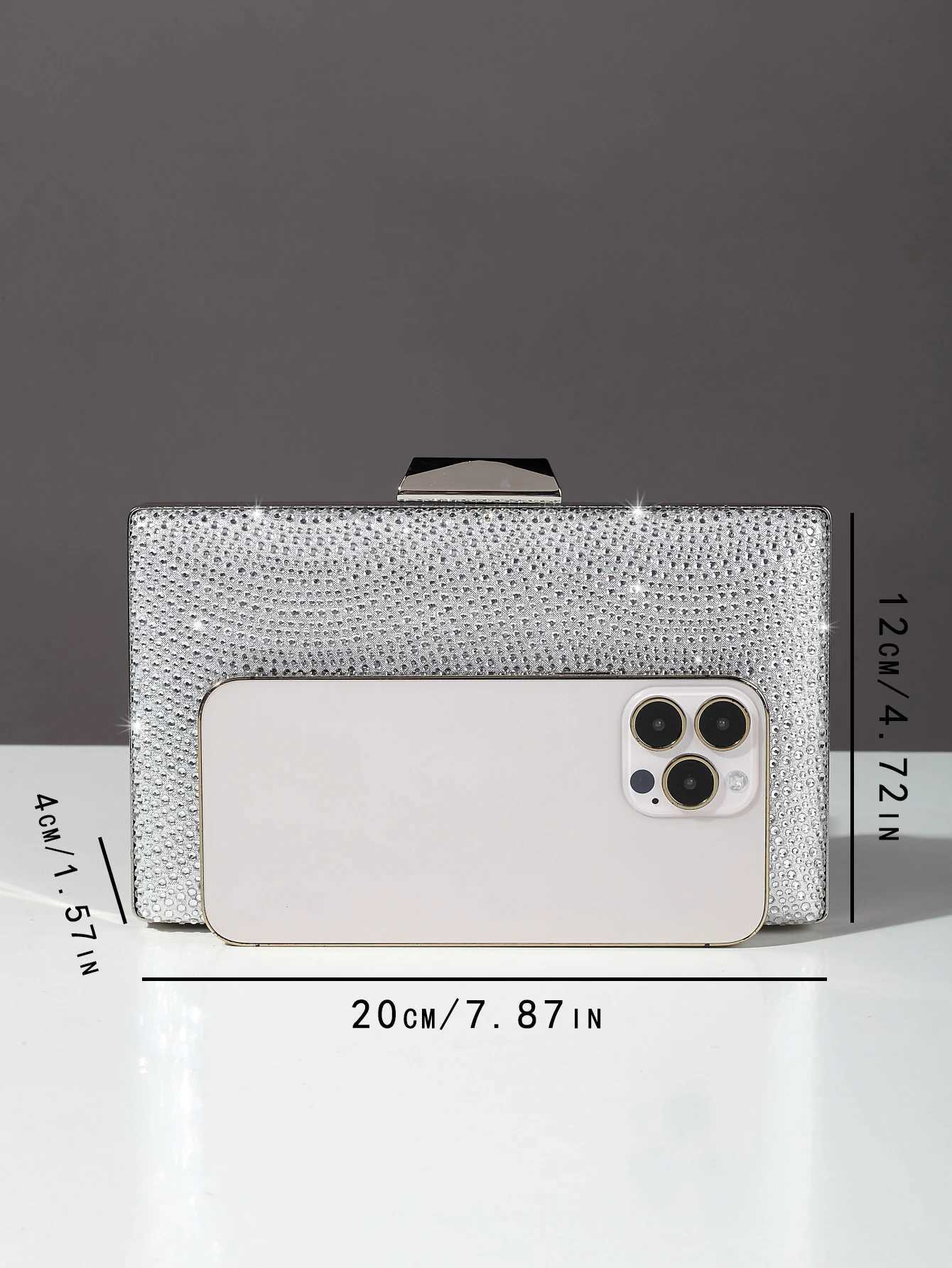 Evening Clutch Bag With Diamond Decoration For Women Mini Square Shoulder Bag With Chain StrapXJ240729