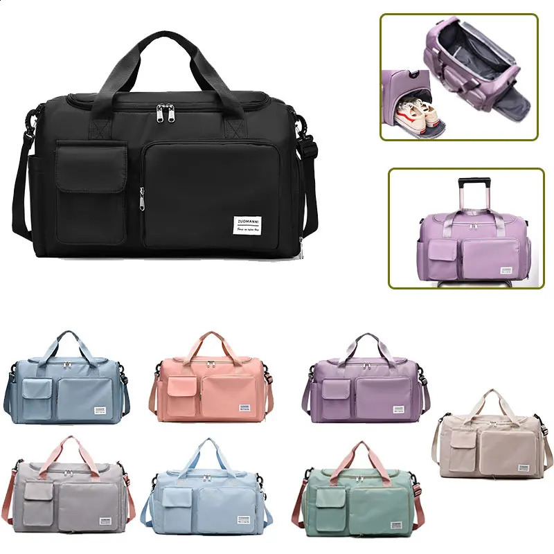 Womens large capacity handbag with dry wet separation sports and fitness bag short distance travel 240910