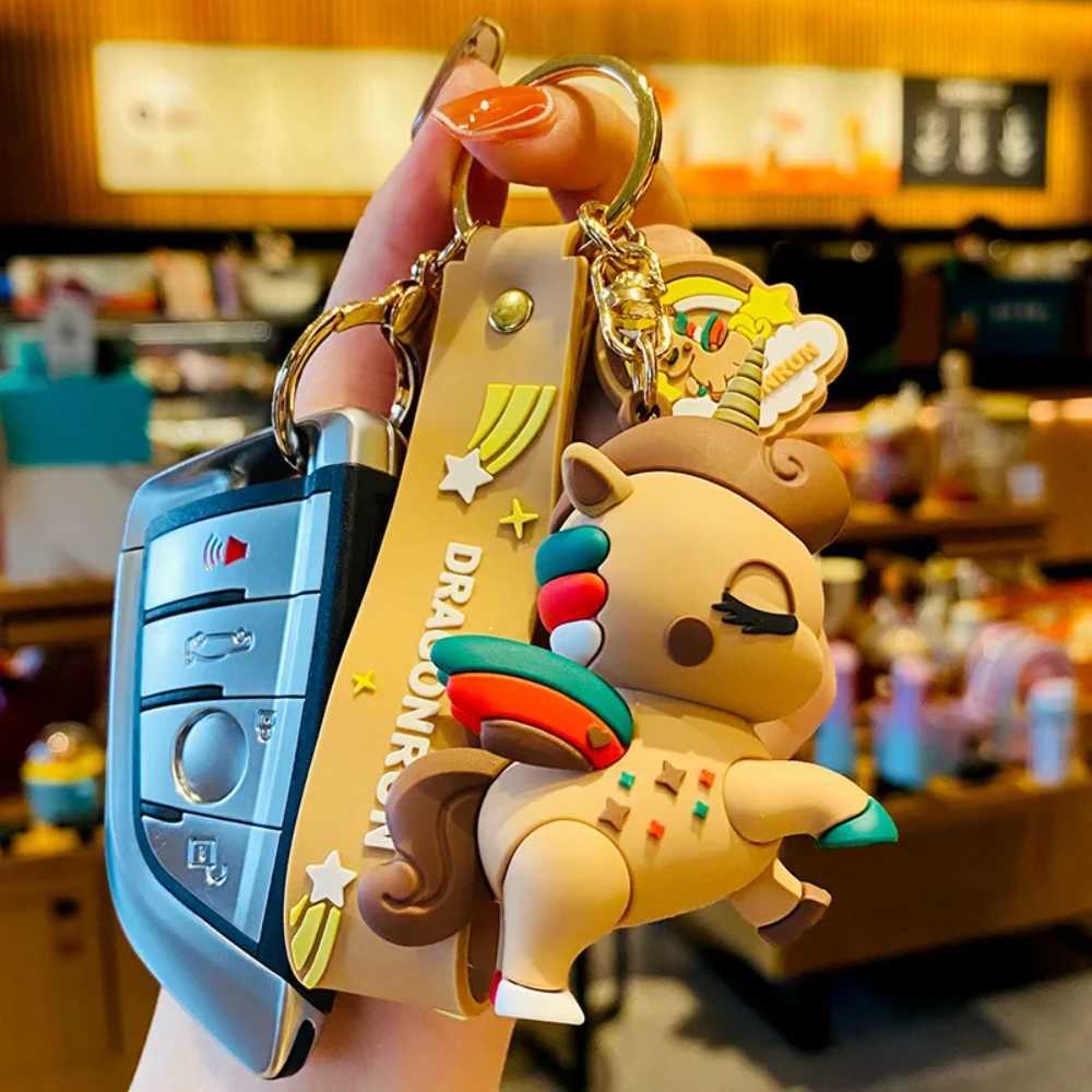 Cute Cartoon Original Unicorn Keychain Adorable Beautifu Key Chain Bag Pendant Car Key Ring Creative Gifts For ChildrenL240729