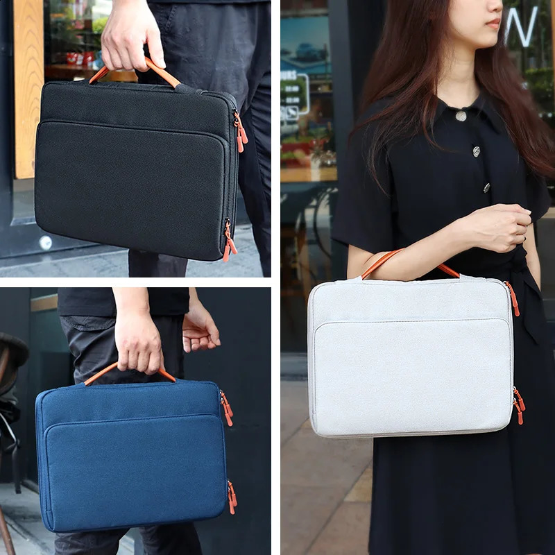 Universal laptop tote bag 13/14/15 inch laptop case suitable for Macbook double zipper laptop tote bag suitable for iPad briefcase 240903