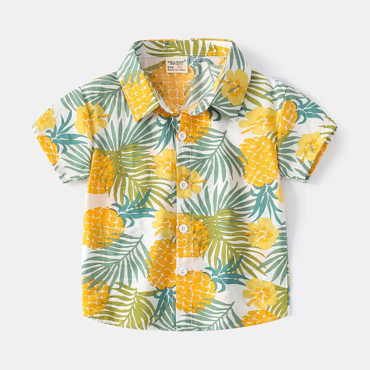 Baby boy short sleeved shirt soft and comfortable casual short sleeved shirtW240729