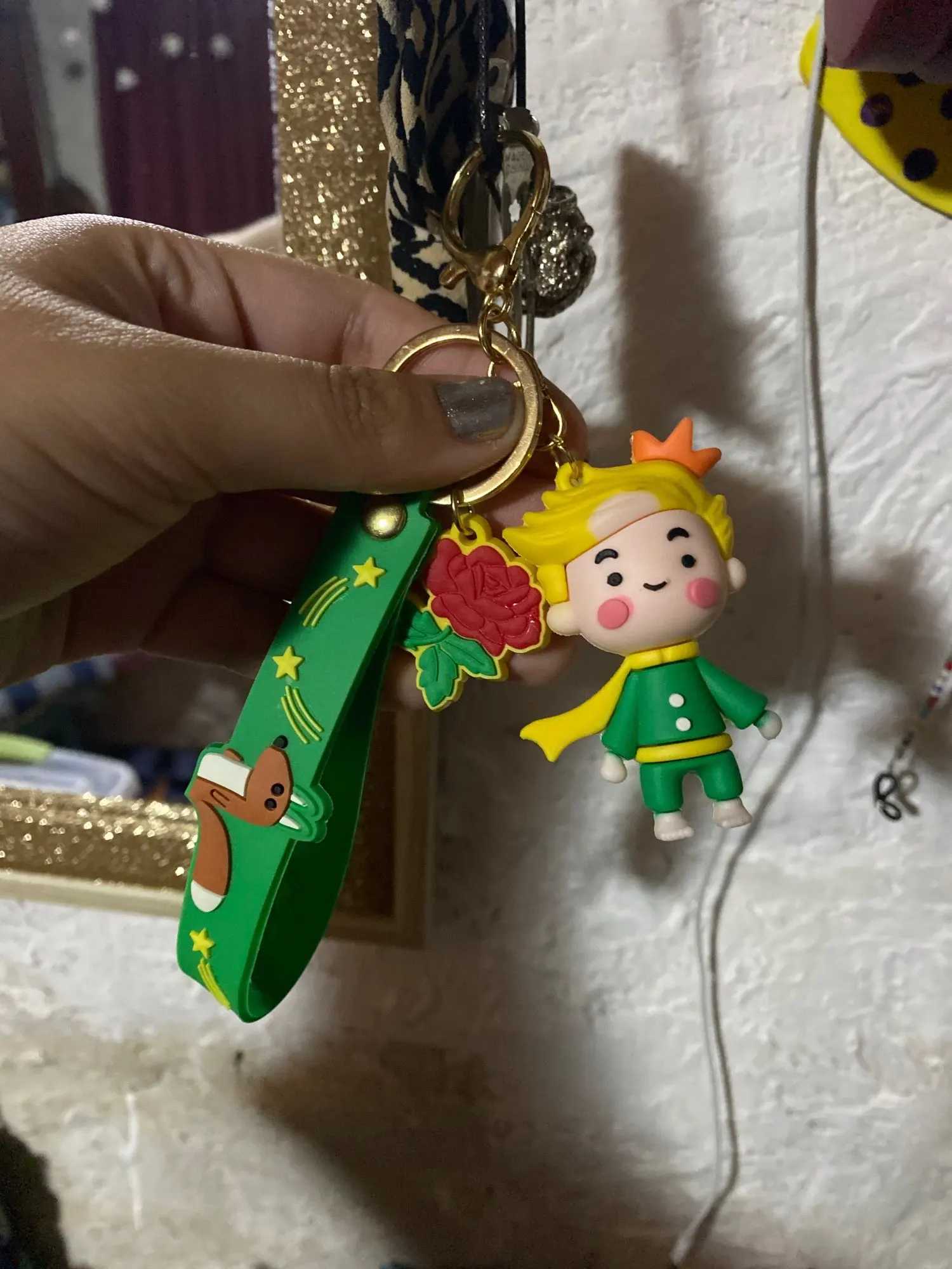 Cartoon The Little Prince 3D Figure Keychain Animal Fox Lanyard Key Rings PVC Trinket Props Bag Doll Key Buckles AccessoriesL240729