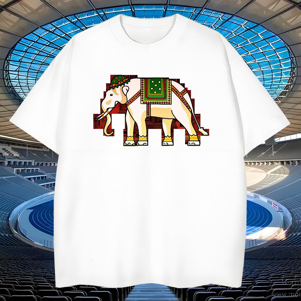 Designer Men Tshirts 100% Cotton 230g Daily Wear elephant Plus Size Cartoon Breathable Soft Custom T Shirts Men Tee Shirt