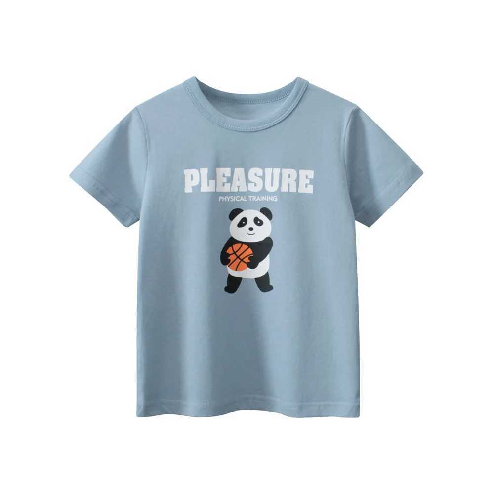 T-shirts 1-9T Infant Kid Cotton T Shirt Toddler Kid Baby Boy Girl Summer Clothes Short Sleeve Tee Top Panda Print Tshirt OutfitL24729