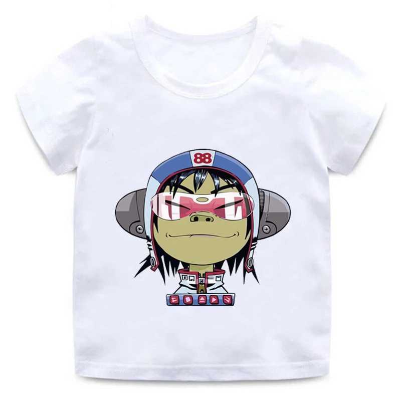 T-shirts Gorillaz Print Funny Kids Shirt Fashion Tops Boys Girls Hipster Round Neck T-Shirt Cool Kids Universal Casual WearL24729
