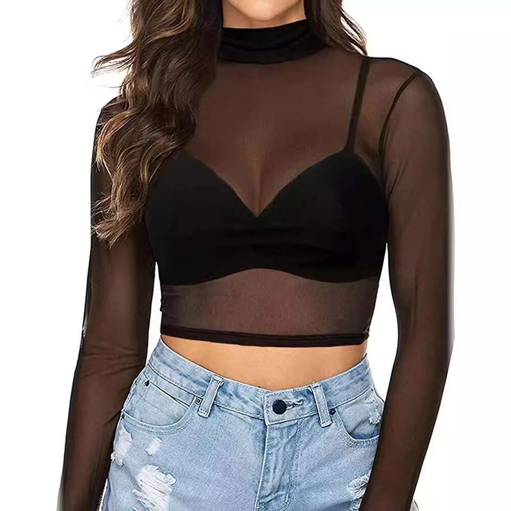 New Merchandise Fashion Short-sleeved Hip Hop Summer Printing Short Sleeve Hollow Out Slim Top Female Streetwear Clothes Lace Slim-fit Graphic T Shirt