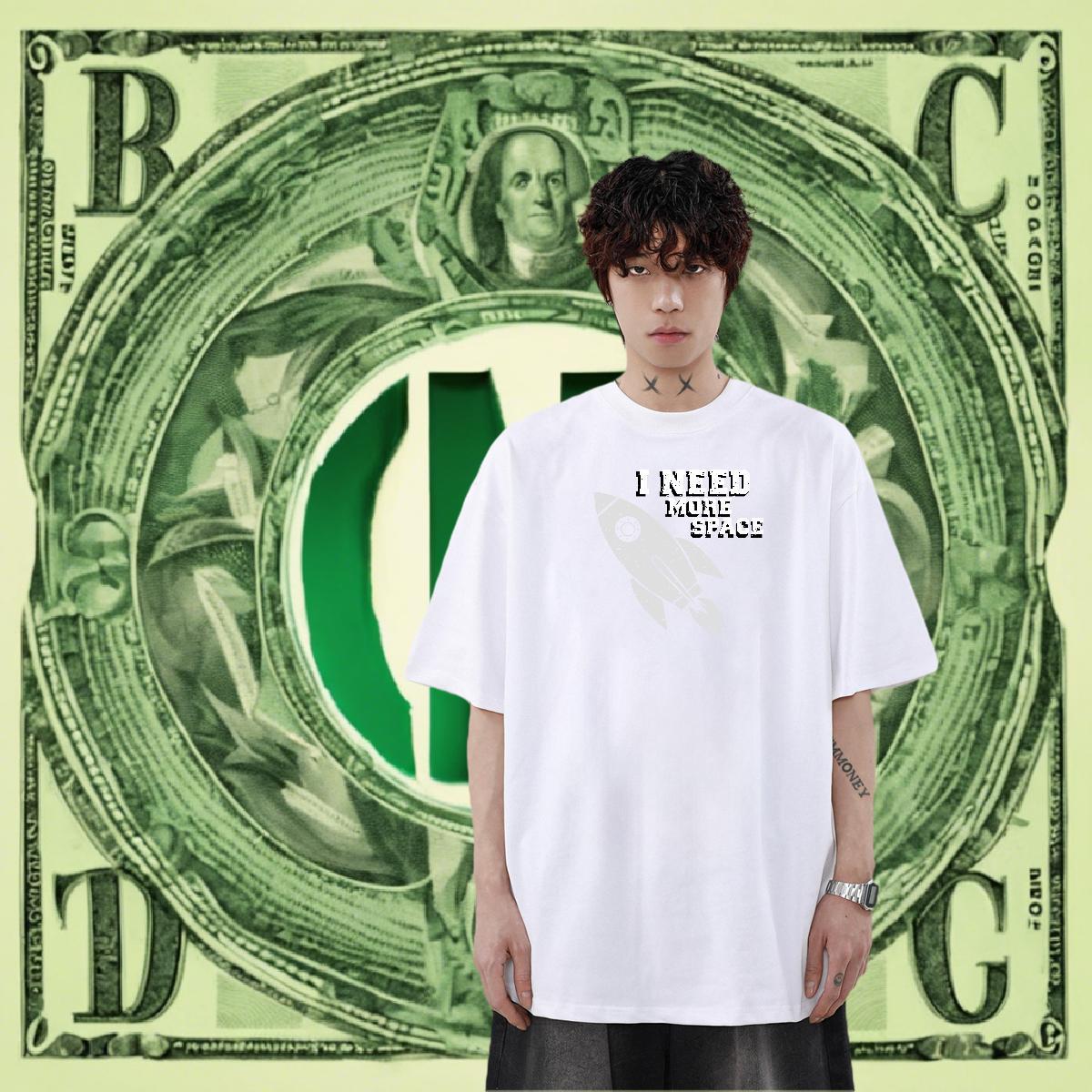 Loose Fit Mens Tshirts 230g 100% Cotton Street wear Hip Hop letter DIY Anime Breathable Crew Neck New Mens T Shirts Tees