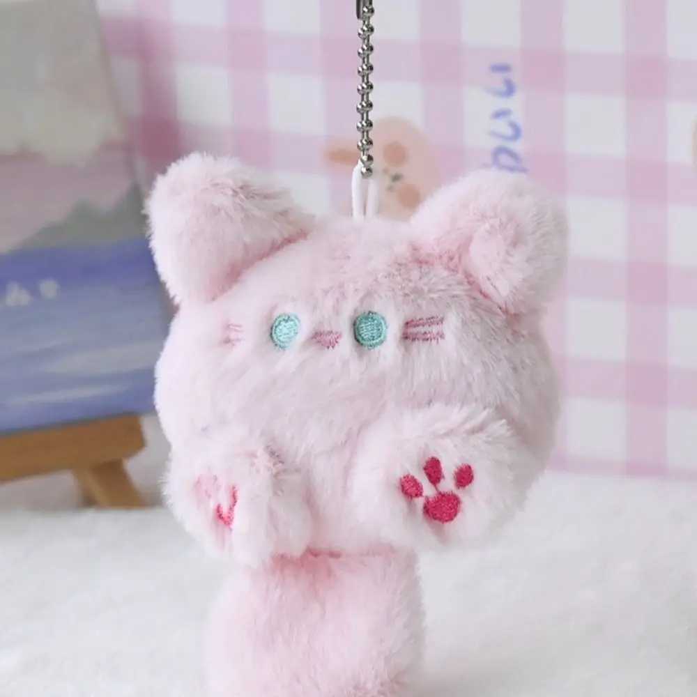 Kawaii Soft Stuffed Animal Little Cat Keychain Plush Bag Car Pendant Keychain DIY Trinket Kids Stuffed Animal ToysL240729