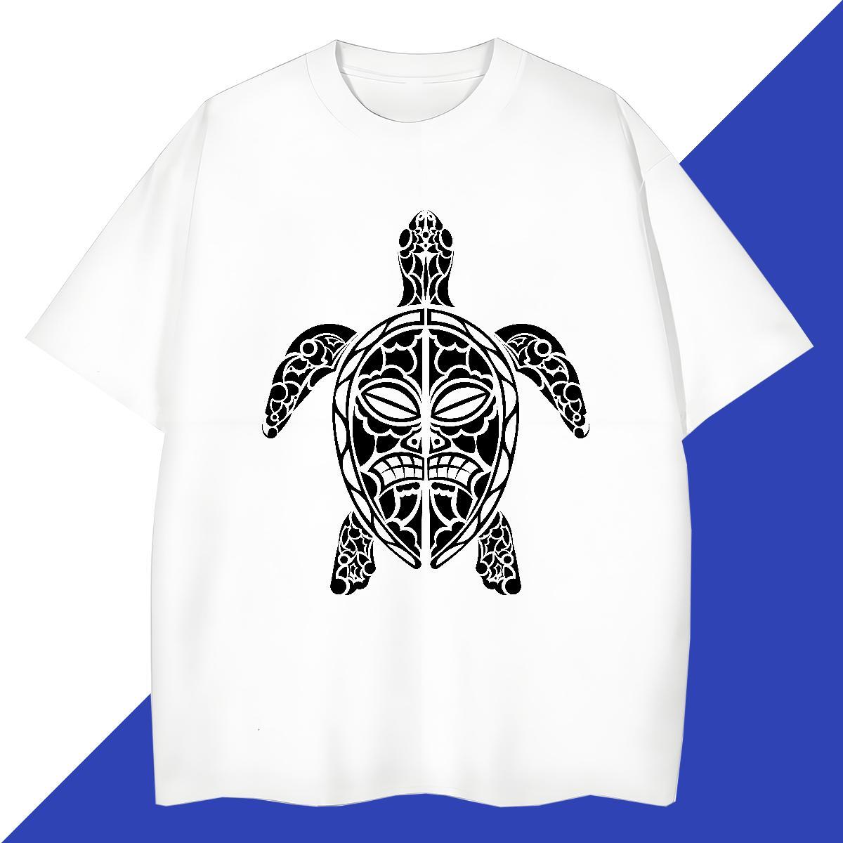 Loose Tshirts 230g Pure Cotton Sport tortoise DIY Short Sleeve Soft 2024 Summer T Shirt For Man Tee Shirt