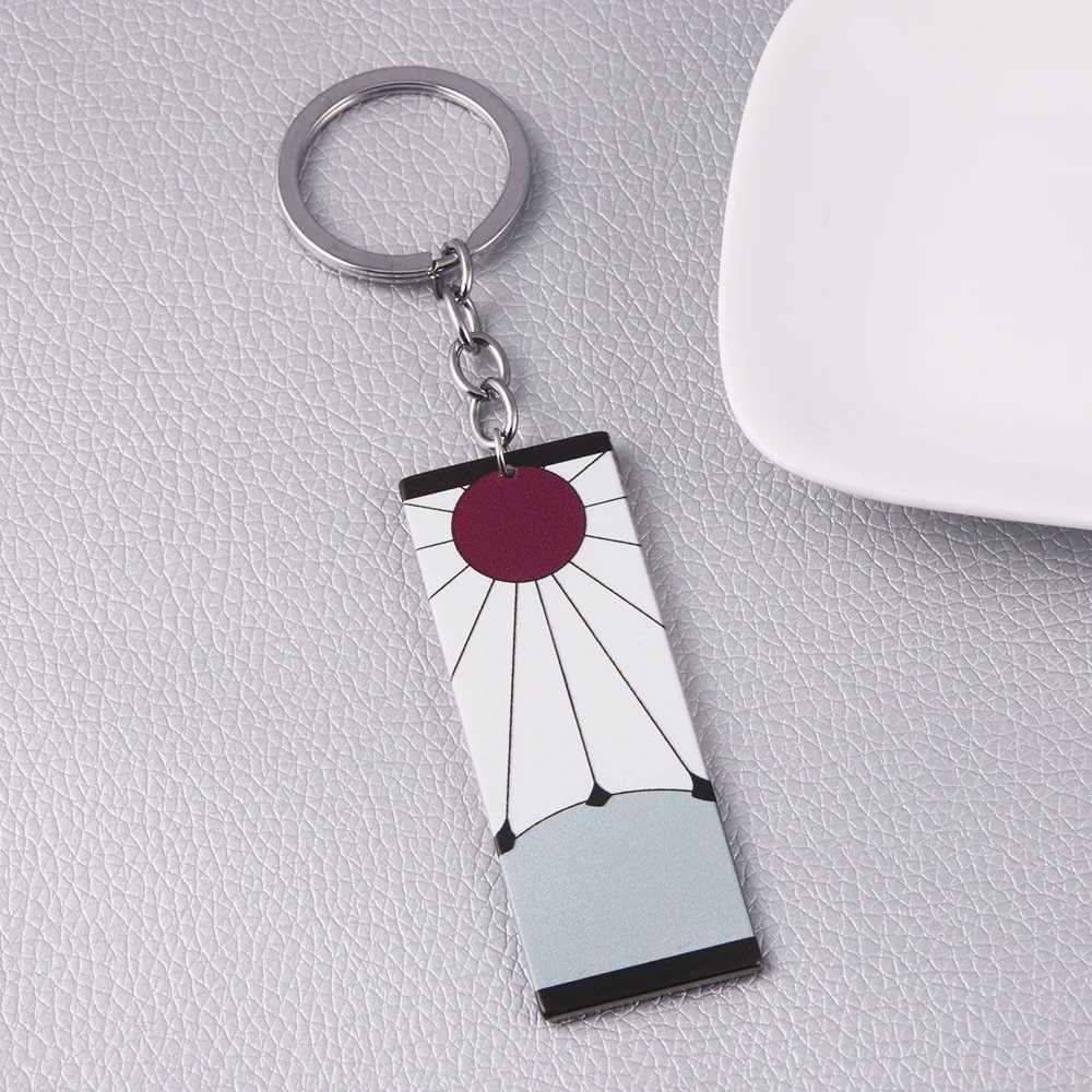 Anime Demon Slayer Keychain Kamado Tanjirou Acrylic Fashion Trend Key Ring For Earring For Women Men Gift Decoration Car JewelryL240729