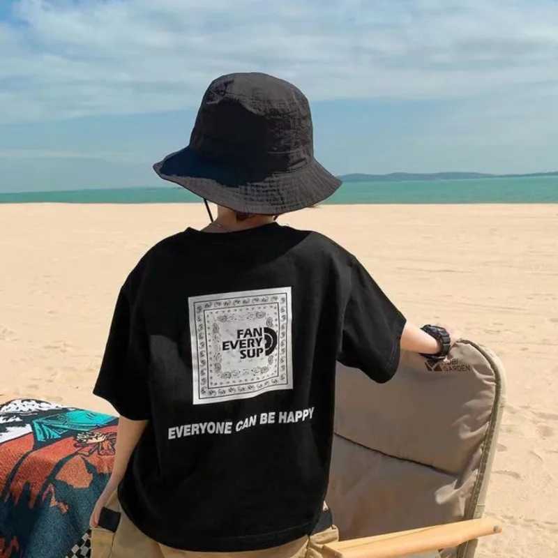 T-shirts Cool Kids Boy Casual Tops English Word Print Trendy Childrens T-shirt Short Sleeve European And American Style Toddler TeesL24729