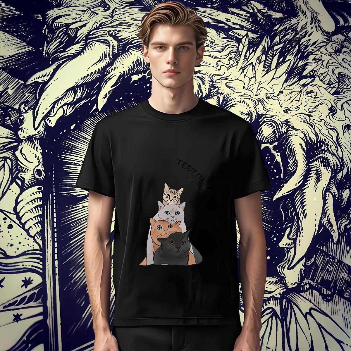 High Quality Men Tees 230g Pure Cotton Daily Outfit cute Custom Printing Breathable Short Sleeve Fashion New Man T Shirts Top Tees