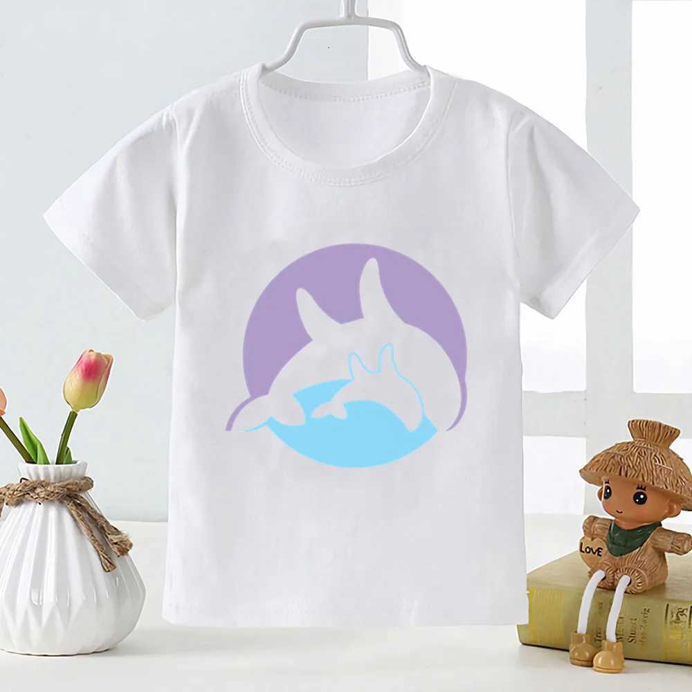 T-shirts Print Cartoon Baby Clothes Whale Pattern T-shirt Boys Girls White T Shirt Toddler Summer Fashion Tops Kids TshirtYKP150L24729