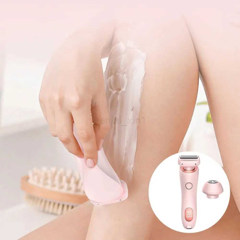 Portable Electric Shaver Dual Head Electric Epilator for Women Usb Rechargeable Hair Removal Tool for Face Body Bikini AreaY240729