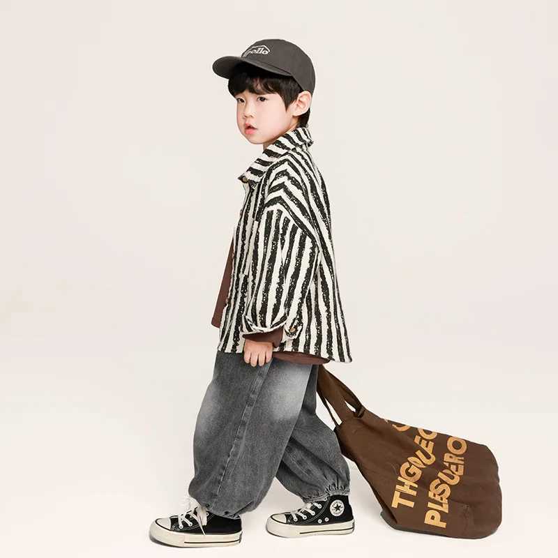 Childrens clothing boys autumn childrens spring and autumn vertical striped shirts long sleeved topsW240729