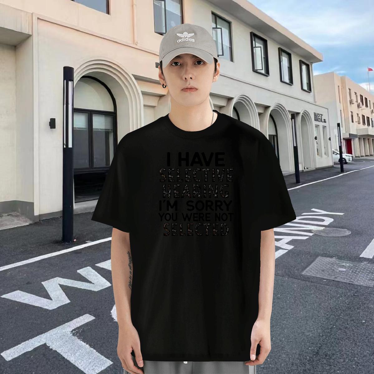 Loose Fit Tshirt for Man Woman 100% Cotton 230g Street Casual letter Plus Size Cartoon Pure Cotton Customized Men T Shirts Tops
