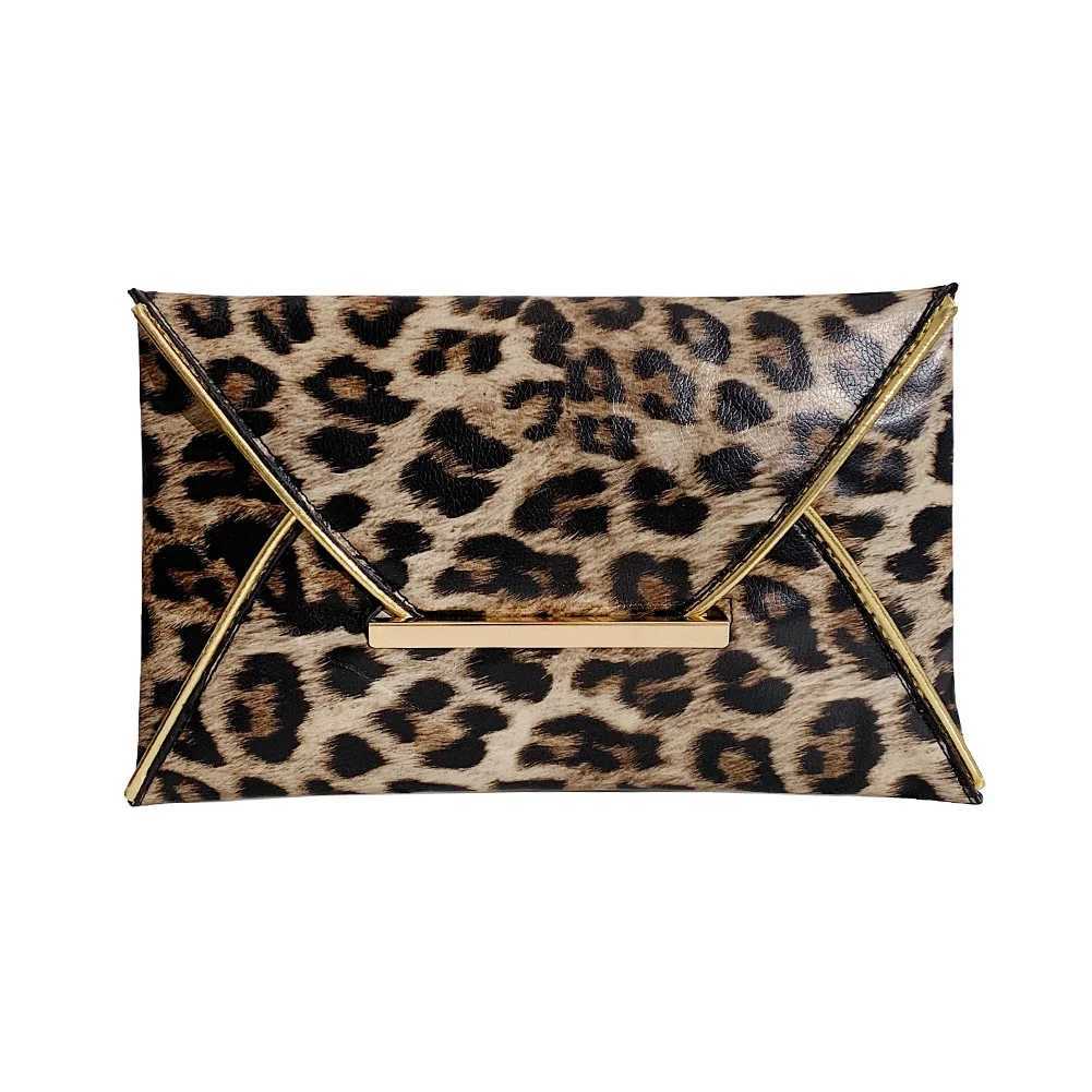 Leopard Print Clutch for Women Female Leather Envelope Wristlet Bag Large Capacity PU Mobile Phone Purse Handbags Evening BagXJ240729