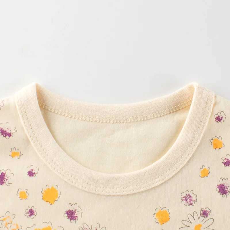 T-shirts 1-9T Infant Gilrs Flower T Shirt Toddler Kid Tshirt Cotton Summer Tee Top Clothes Short Sleeve Childrens Flower T Shirt OutfitL24729
