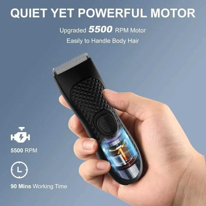 Body Hair Trimmer for Men Electric Groin Hair Trimmer Rechargeable Ball Shaver Groomer Replaceable Ceramic Blade Head WaterproofY240729