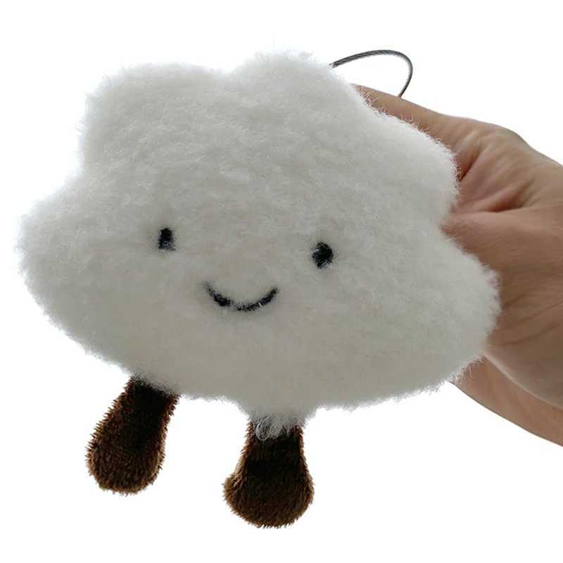 Cute Plush White Cloud Pendant Keychain Girl Bag Accessories Kawaii Pendant Doll Couple Key RingL240729